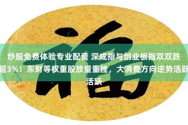 炒股免费体验专业配资 深成指与创业板指双双跌超3%！东财等权重股放量重挫，大消费方向逆势活跃